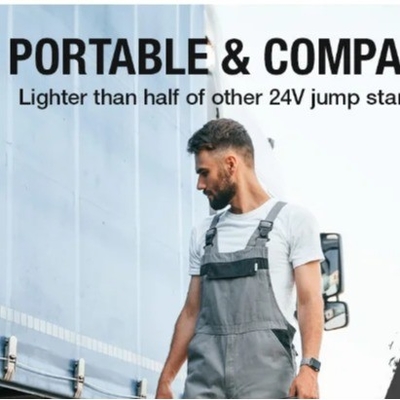 12V/24V Car Jump Starter con luce a LED e usb-C di ricarica