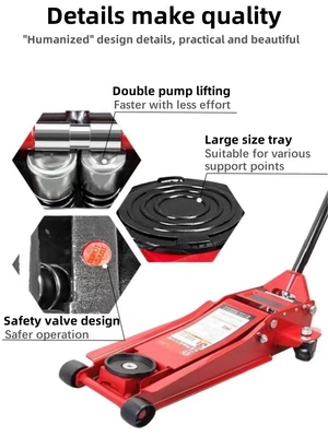 Riparazione di pneumatici per automobili 3 tonnellate Pompa doppia a basso profilo Piano idraulico Jack Alibaba PRO