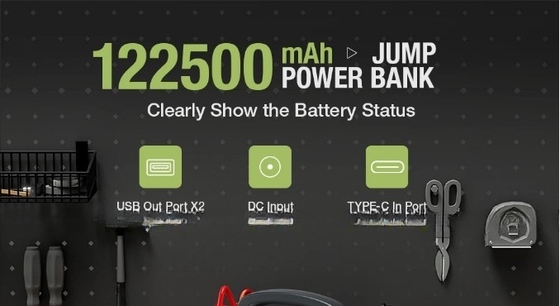 JB10000 10000Amp 64000mAh Car Jump Starter Emergency Car Hand Tools per la ricarica rapida