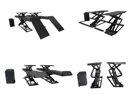 110 mm MIN Altezza 4.0t Capacità Heavy Duty Twin Scissor Car Lifter per manutenzione auto