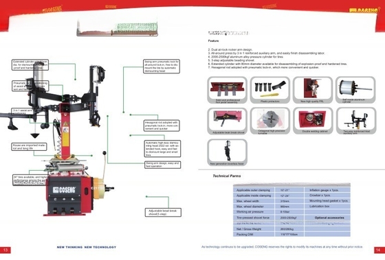 Approvato CE 1.1W Semi-Automatic Swing Arm Tire Changer per Max.