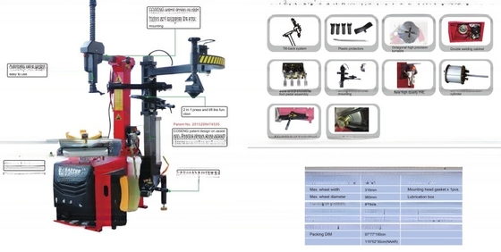 12&quot;-24&quot; interno di chiusura manuale cambio pneumatico e bilanciatore combinato per braccio ausiliario auto
