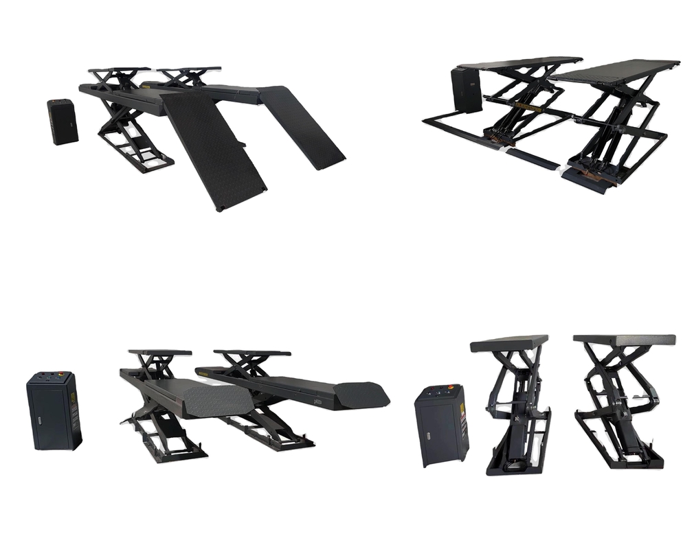 110 mm MIN Altezza 4.0t Capacità Heavy Duty Twin Scissor Car Lifter per manutenzione auto